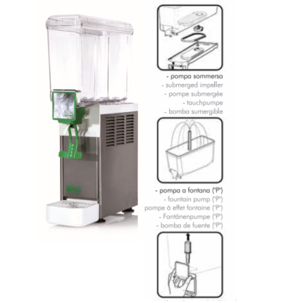 AGITATEUR À BOISSONS MAESTRALE-JOLLY 1*8L 4H1155 BRAS Hotkitchen materiels cuisine professionnel Maroc Casablanca Rabat Marrakech Agadir