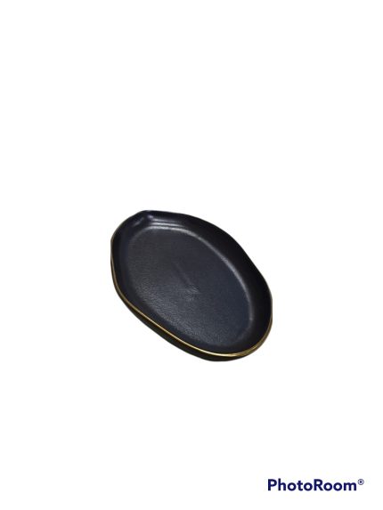 ASSIETTE OVALE EN PORCELAINE NOIRE DUBAI HS161046 Advance Hotkitchen materiels cuisine professionnel Maroc Casablanca Rabat Marrakech Agadir
