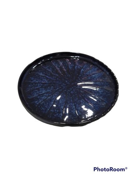 ASSIETTE RONDE PLATE EN PORCELAINE BLEU MOTIF RAYE HS161227 Advance Hotkitchen materiels cuisine professionnel Maroc Casablanca Rabat Marrakech Agadir