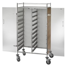 CHARIOTS À PLATEAUX AVEC PORTES EN PLEXIGLASS 637.CH METALTECNICA Hotkitchen materiels cuisine professionnel Maroc Casablanca Rabat Marrakech Agadir