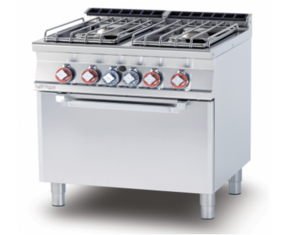 CUISINIERE 4 FEUX A GAZ SUR FOUR CF4-78GP LOTUS Hotkitchen materiels cuisine professionnel Maroc Casablanca Rabat Marrakech Agadir