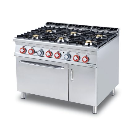 CUISINIÈRE 6 FEUX VIFS SUR FOUR À GAZ SÉRIE 900 CF6-912GV LOTUS Hotkitchen materiels cuisine professionnel Maroc Casablanca Rabat Marrakech Agadir