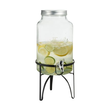 DISTRIBUTEUR À JUS EN VERRE AVEC SUPPORT MÉTALLIQUE 7 L 92164+92163 LIBBEY Hotkitchen materiels cuisine professionnel Maroc Casablanca Rabat Marrakech Agadir