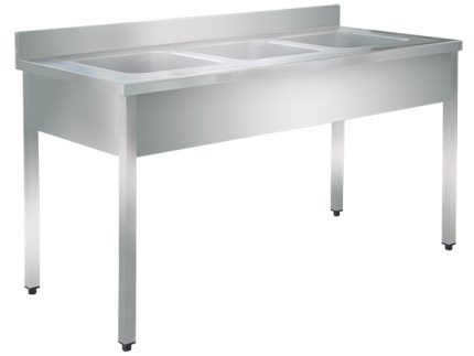 MEUBLE ÉVIER 3 CUVE (50X50X30) DIM 1800X700X850 INO-E3N180 INOKSAN Hotkitchen materiels cuisine professionnel Maroc Casablanca Rabat Marrakech Agadir