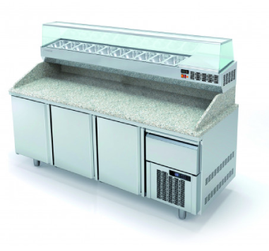 TOUR A PIZZA 3 PORTES AVEC VITRINE MR80-210 CORECO Hotkitchen materiels cuisine professionnel Maroc Casablanca Rabat Marrakech Agadir